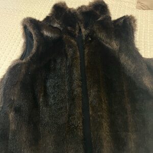 Vintage Brown, Faux Fur Vest.